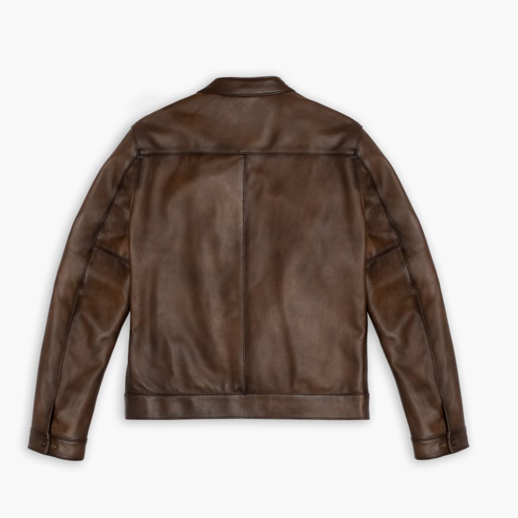 Coffee Chocolate Italian cow leather jacket