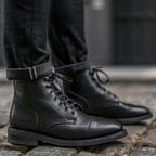 Black Kiwi Italian cow leather Good Year Welted