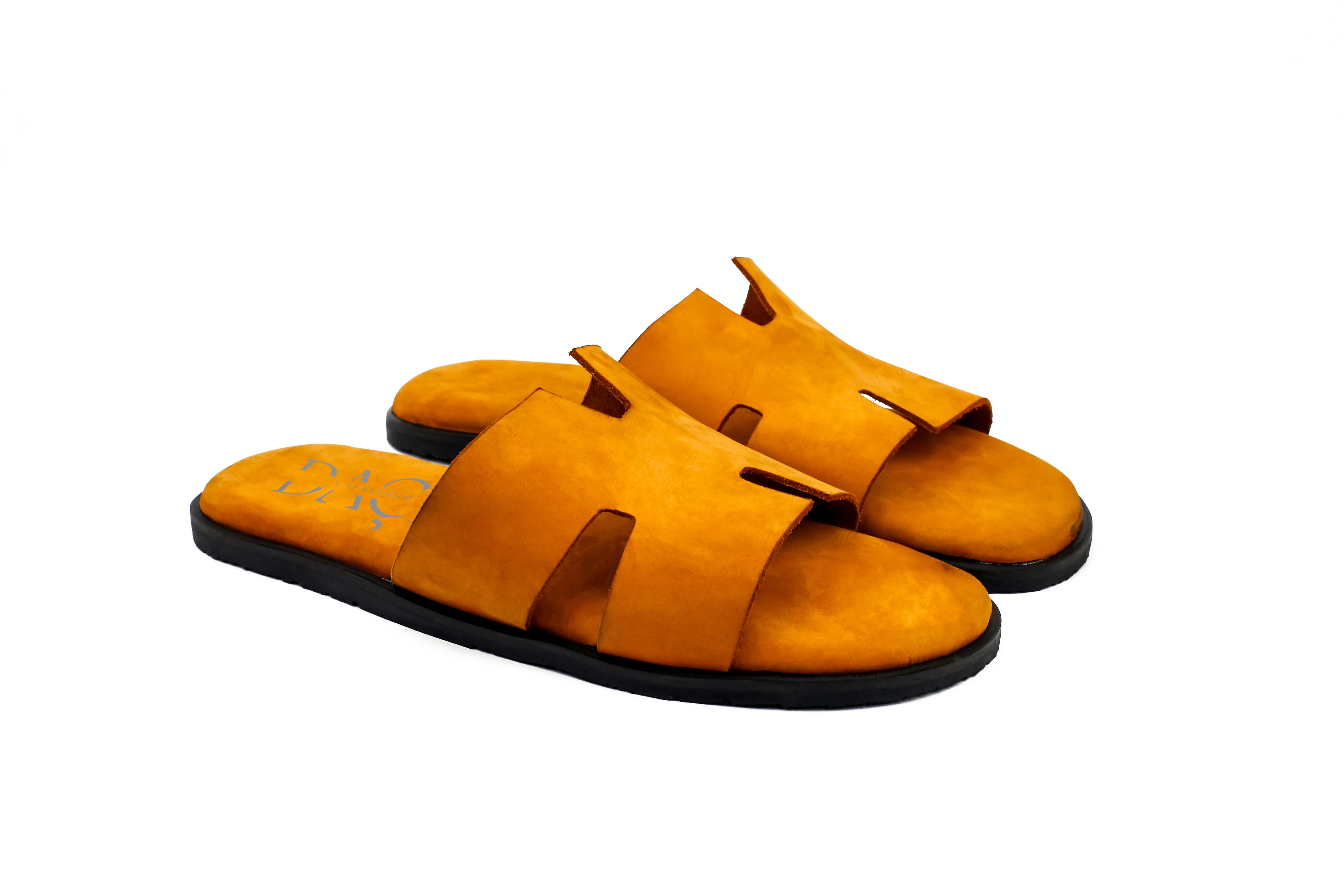 D537 Cow Italian leather Nubuck Slippers