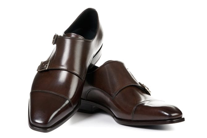 Italian King Double Monk Strap Dark Chocolate Version Italian cow leather