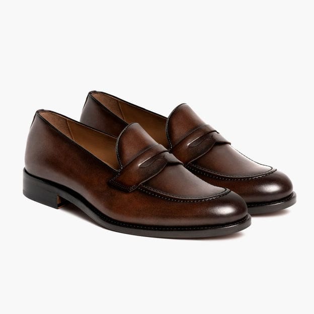 Brown shaded Loafers Italian cow leather