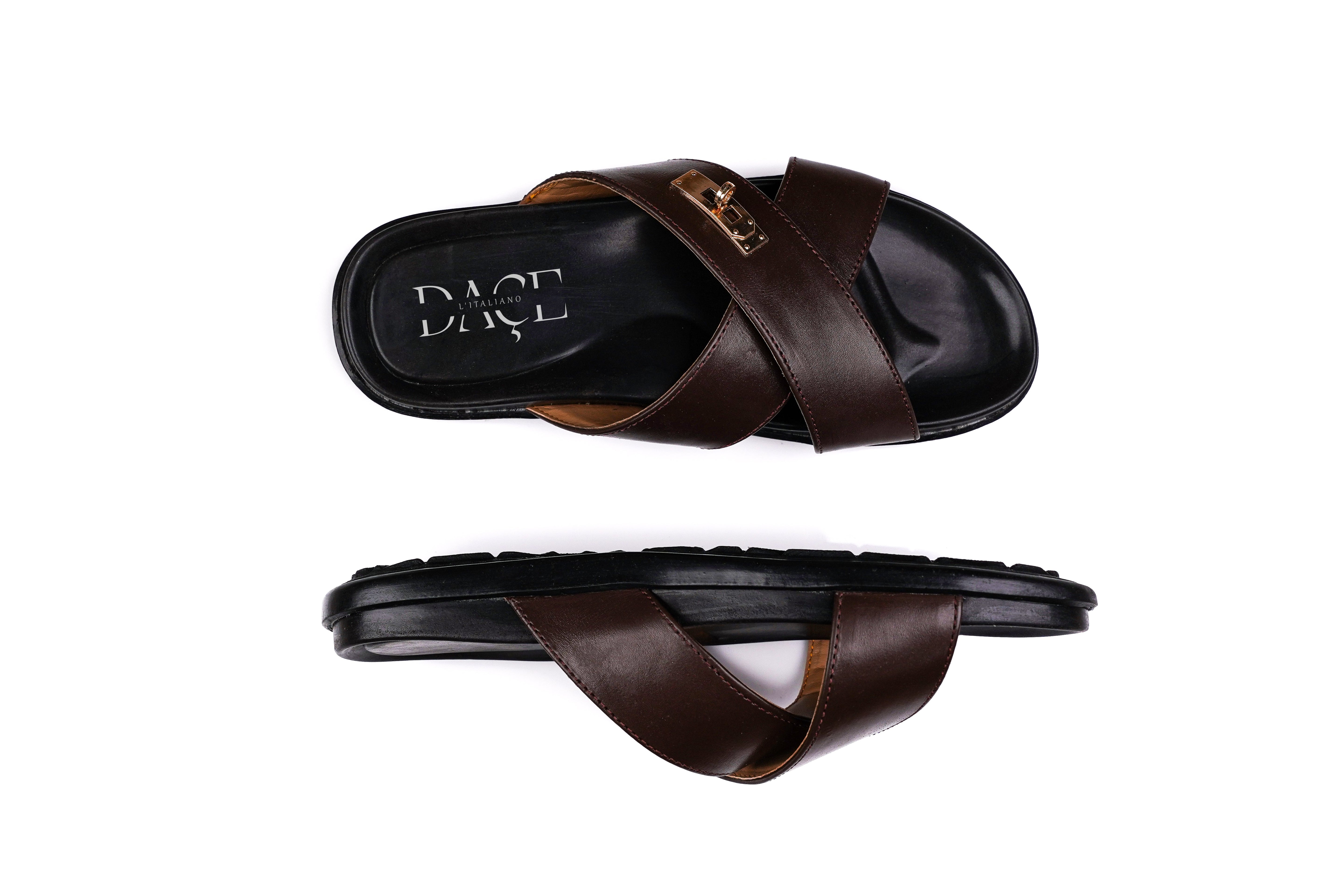 DAÇE Cross-King Series Brown Men Italian cow leather