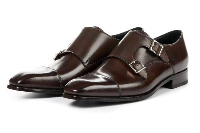 Italian King Double Monk Strap Dark Chocolate Version Italian cow leather