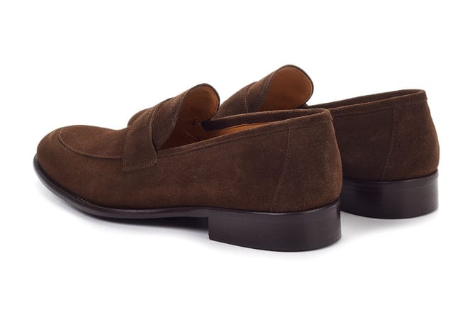 Manim Brown Loafers Italian Cow Suede Leather