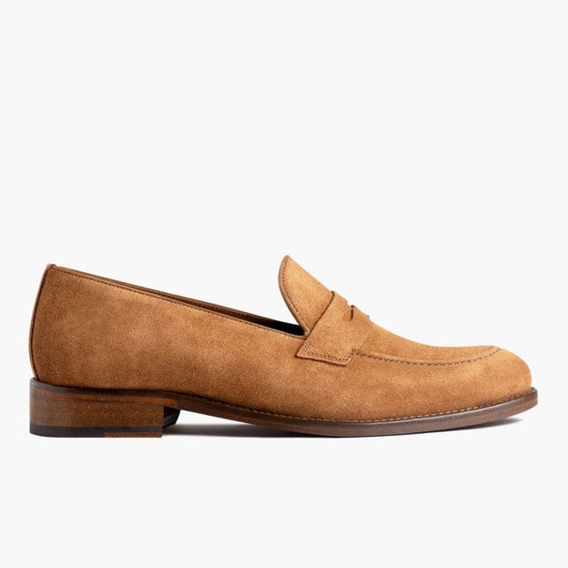 Whiskey suede cow Italian leather loafers