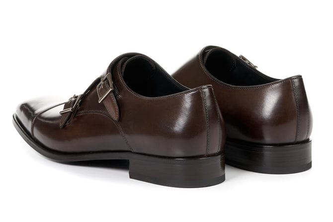 Italian King Double Monk Strap Dark Chocolate Version Italian cow leather