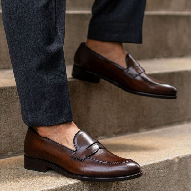 Brown shaded Loafers Italian cow leather