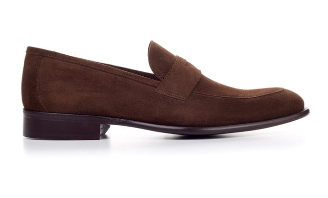 Manim Brown Loafers Italian Cow Suede Leather
